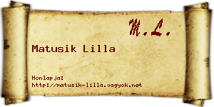 Matusik Lilla névjegykártya